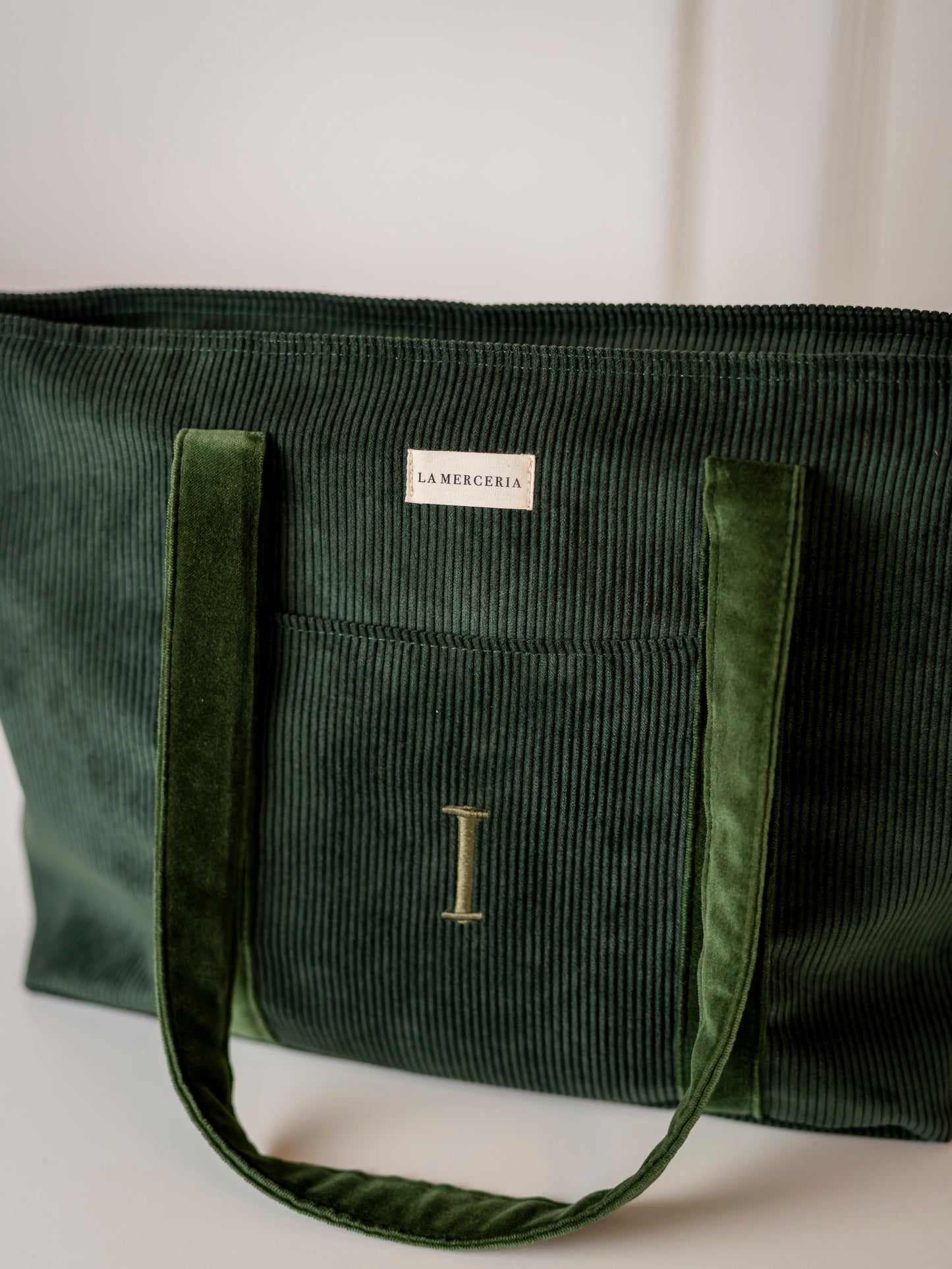 Green Tote Bag Corduroy