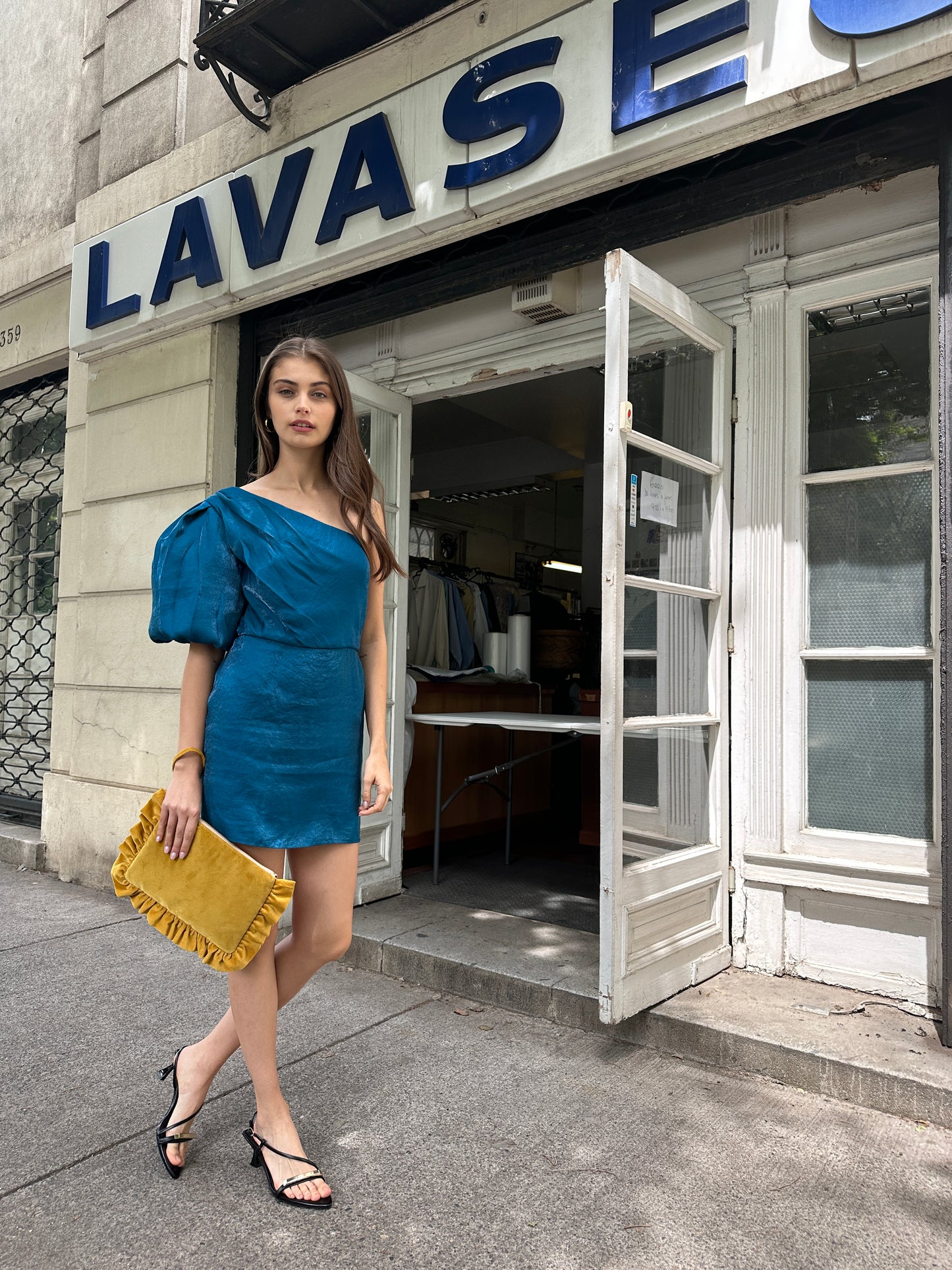 Clutch Vuelos Mostaza