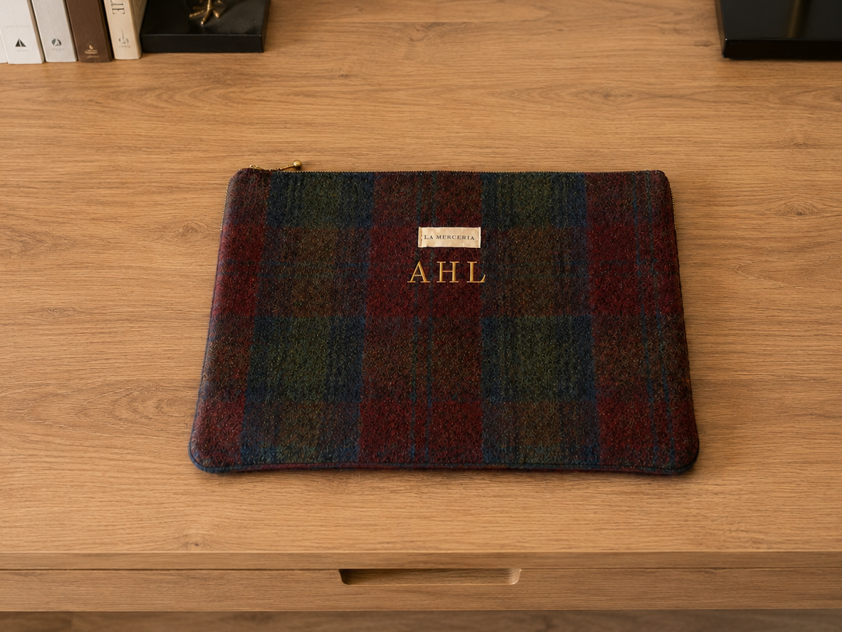 Funda Computador Tweed Azul