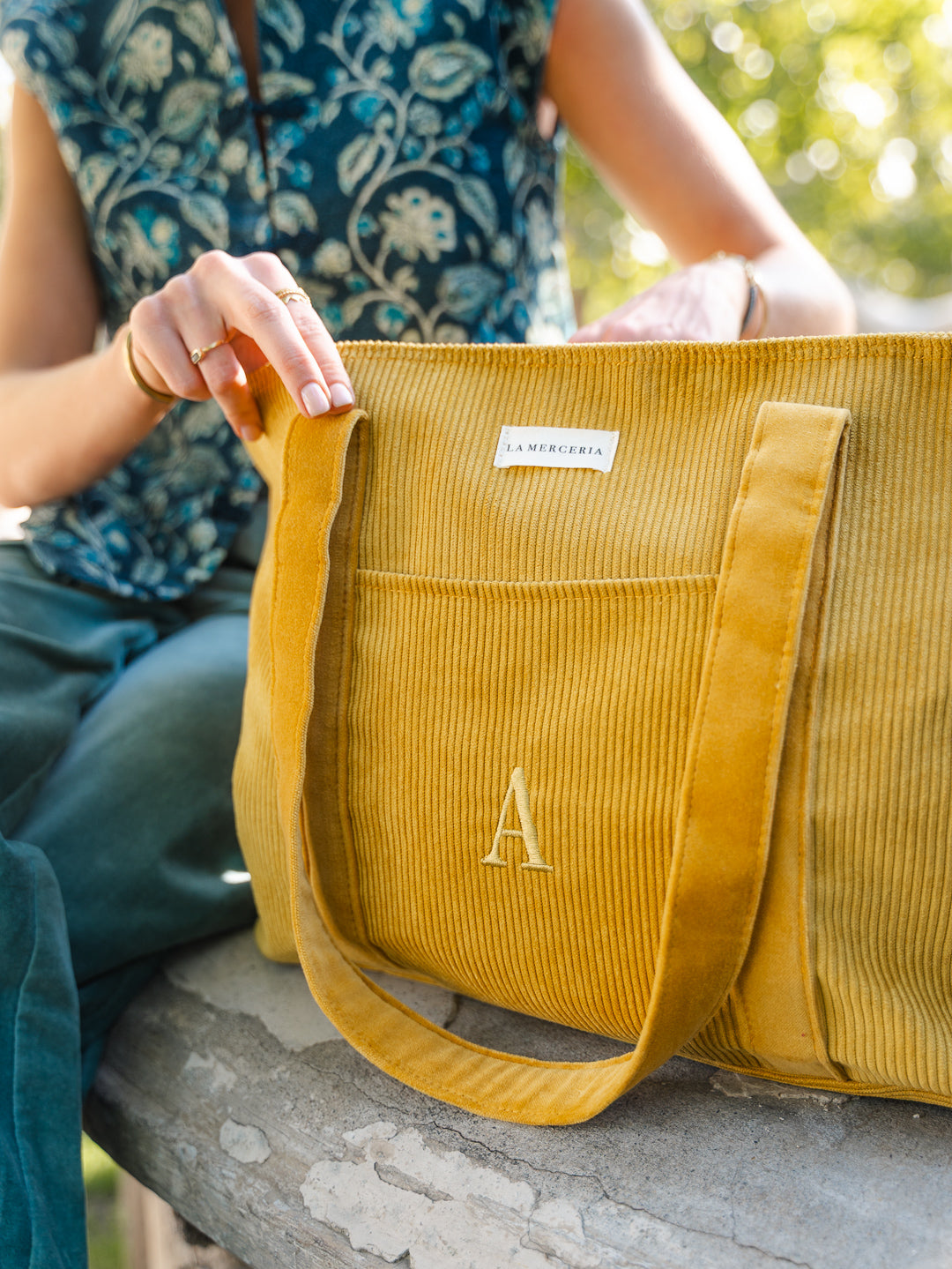 Yellow Tote Bag Corduroy