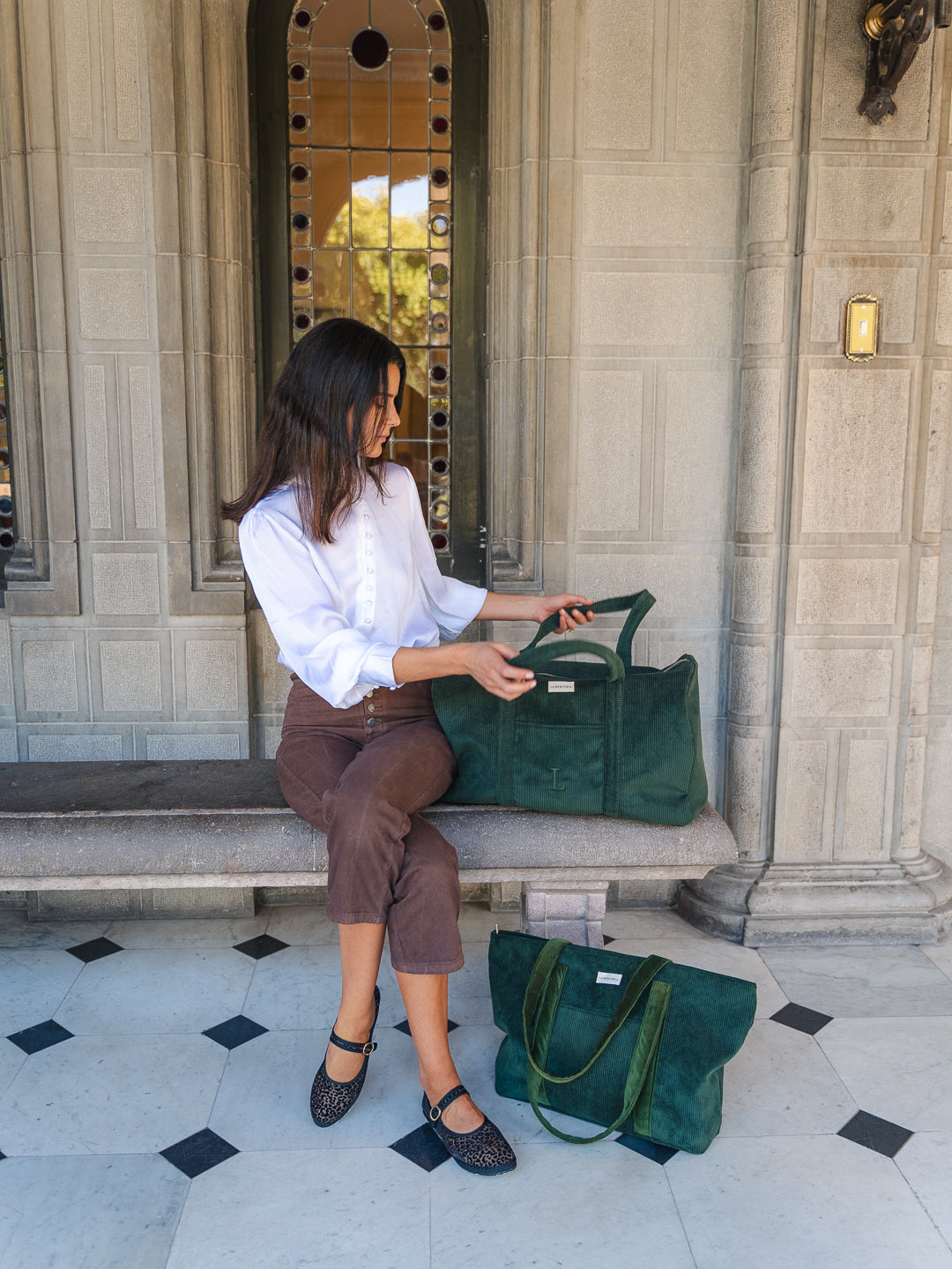Green Big Bag Corduroy