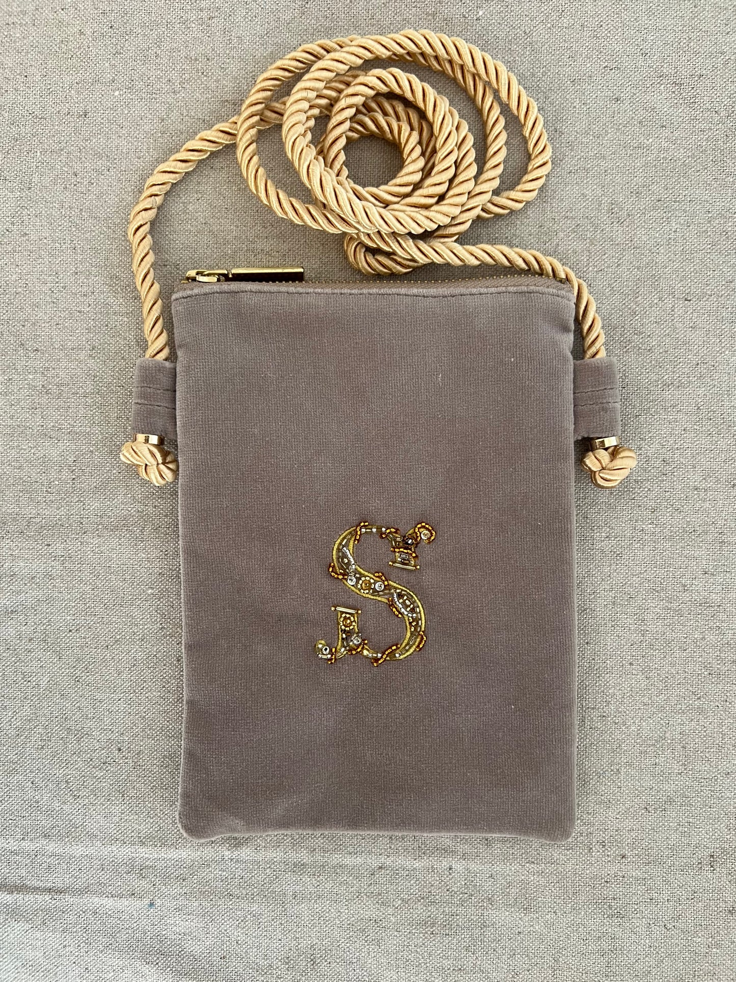 Bandolera Broderie Beige S