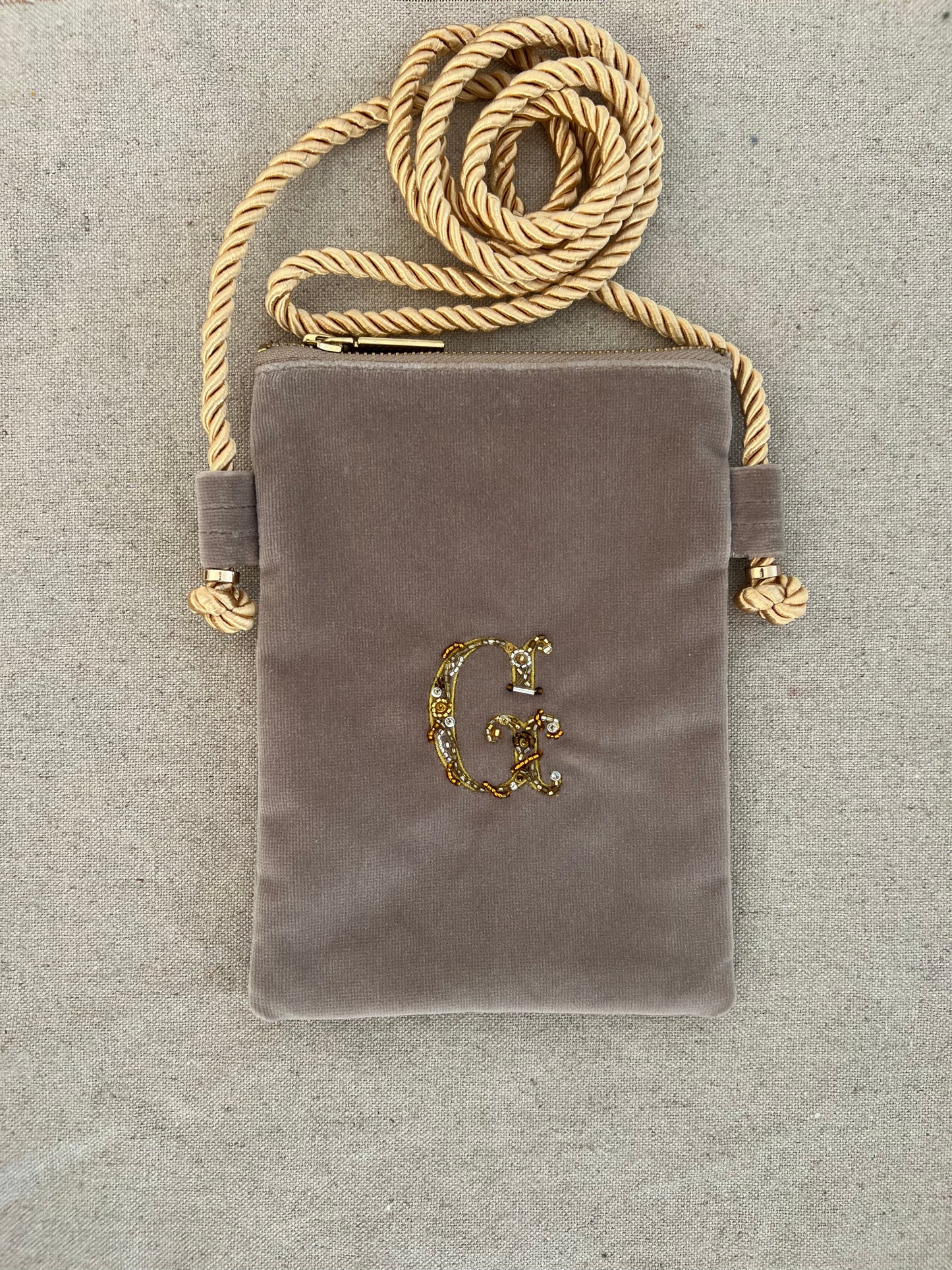 Bandolera Broderie Beige G